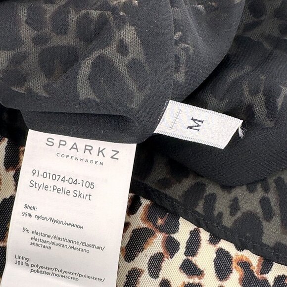 Leopard Print Sparkz Copenhagen Midi Skirt Elastic Waistband M Pleated Party - Picture 2 of 12